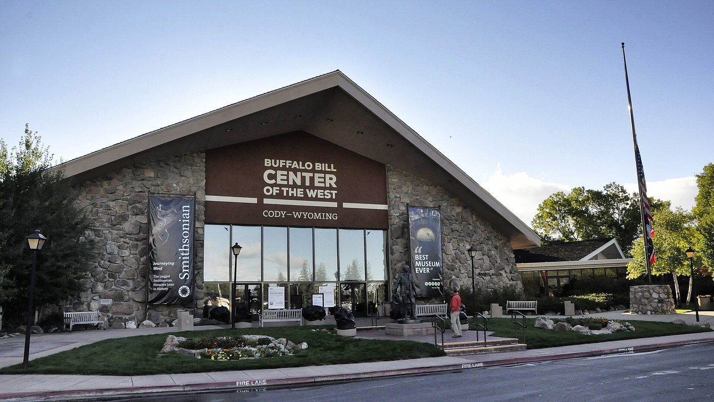 The stone and timber entrance of the Buffalo Bill Center of the West in Cody